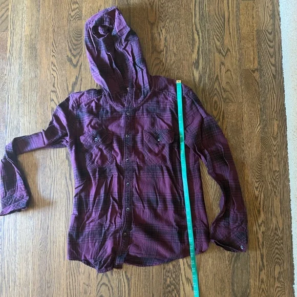 Like New TNA Aritzia Boyfriend Flannel Hoodie Small - Picture 8 of 11